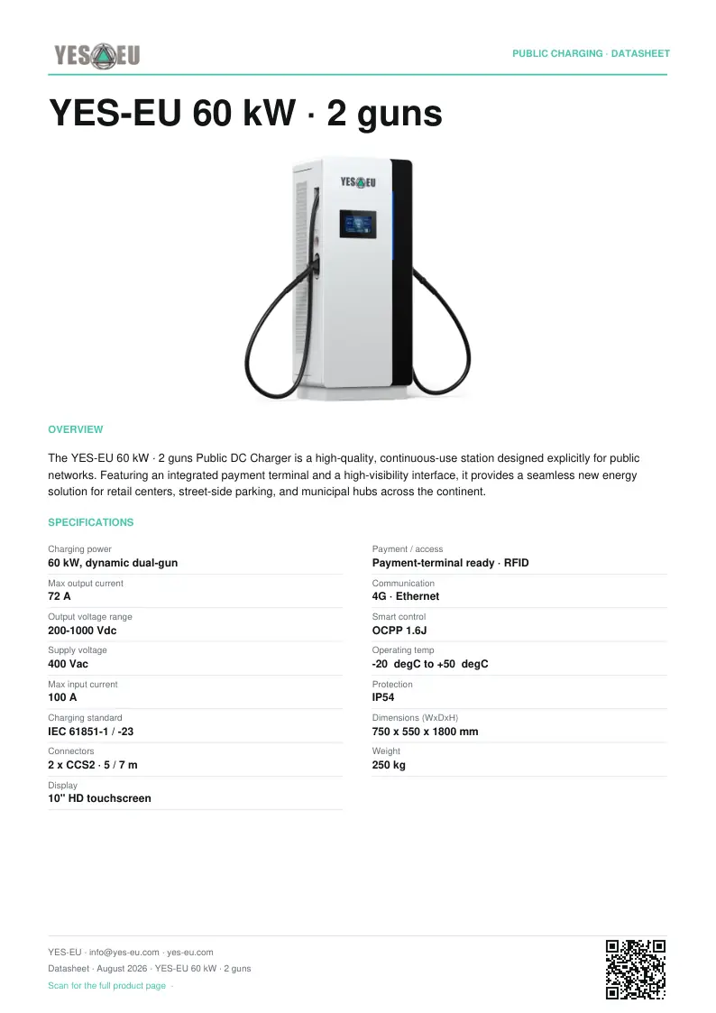 Preview of YES-EU 60 kW · 2 guns datasheet (PDF)